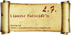 Lipsitz Felicián névjegykártya